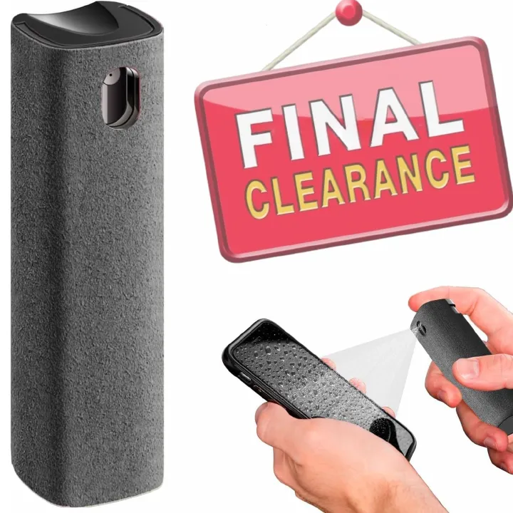【Clearance Sale】Mini Screen Cleaner Spray – Finger Proof Screen Cleaner for Smartphones, iPads, MacBooks, Laptops, Car Screens, Touchscreens – 3 in1 Mist Cleaner, Microfiber Cloth and Protective Cover
