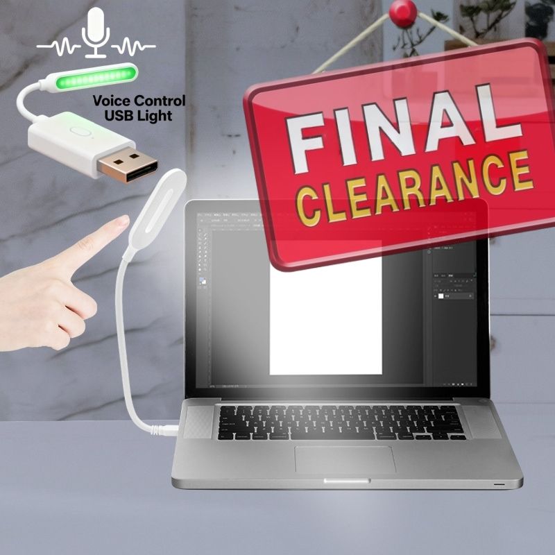 【Clearance Sale】Smart Voice Control USB Light with Flexible Neck Intelligent LED Night Lamp USB Lamp for Home