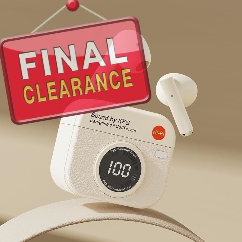 【Clearance Sale】Camera-Style TWS Wireless Earbuds with Wireless, 5H Playtime, Type-C Charging, Mini Portable Design for Sports, Travel & Holiday Gifts, Sport Earbuds Wireless, Modern Headphones