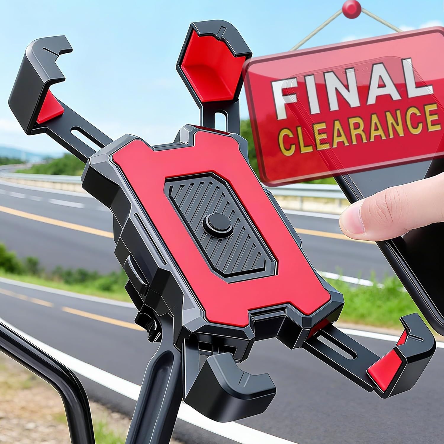 【Clearance Sale】Motorcycle Phone Mount, 1s Auto Lock and Quick Release Phone Holder for  for 4.8-6.8 inch Cell Phone