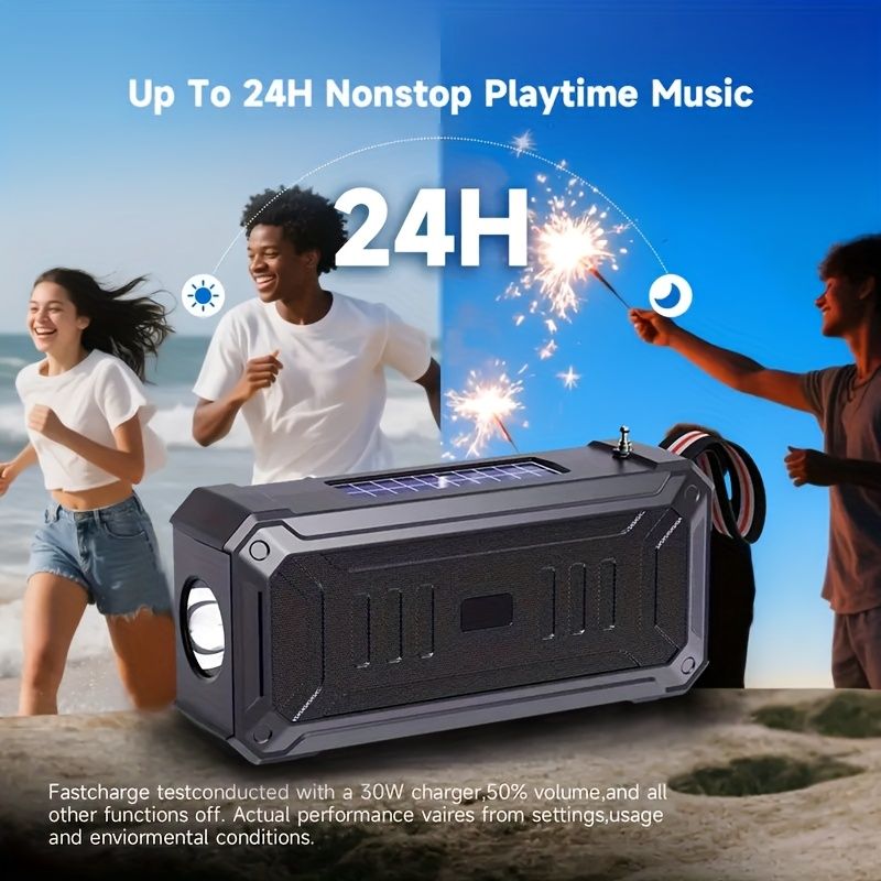 Emergency Radio Waterproof Bluetooth Speaker,Portable Digital AM FM Radio with Flashlight,Reading Lamp with Solar Panel,800mAH ,Emergency Survival Kit