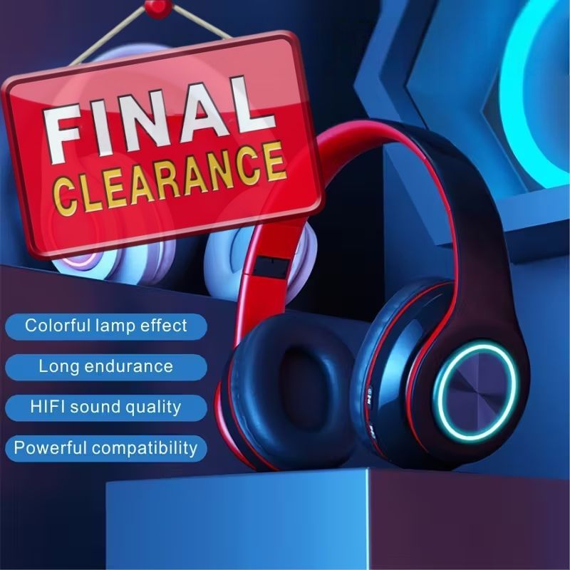 【Clearance Sale】Wireless Headphone, Retractable & Foldable Headset | Long Battery Life, for Tablet Computer/ PC/ TV/ Cellphones/ Travel, Enjoy Music for Gift