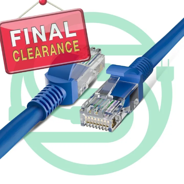 【Final Clearance】3m 5m Cat5e 6in Blue Patch Cable UTP 24AWG 350MHz Pure Bare Copper Snagless RJ45 Fullboot Series Ethernet Cable