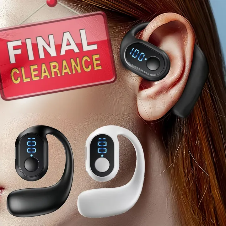 【Clearance Sale】Bluetooth Headset,Wireless Bluetooth Earpiece,V5.4 Wireless Handsfree Headset with Microphone,Noise Canceling Single Ear Earphone Over Ear Earbud for Cellphones TV PC Game Work Driving
