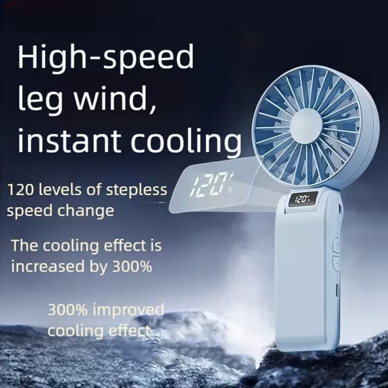 120-Speed Adjustable USB Rechargeable Folding Fan - Portable Handheld Cooling Fan with 3-Speed Settings, Compact Design for Travel, Home, Office, and Gifts, Portable Fan, Office Cooling, Sleek Modern