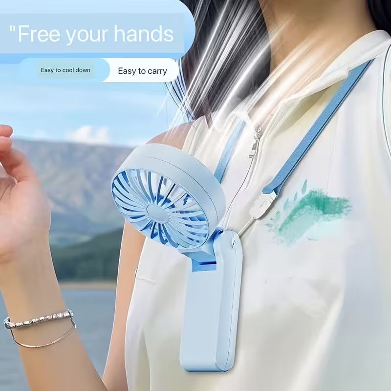 120-Speed Adjustable USB Rechargeable Folding Fan - Portable Handheld Cooling Fan with 3-Speed Settings, Compact Design for Travel, Home, Office, and Gifts, Portable Fan, Office Cooling, Sleek Modern