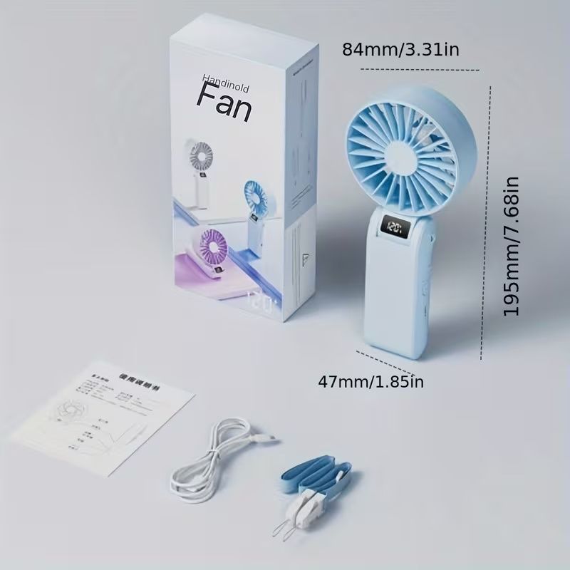 120-Speed Adjustable USB Rechargeable Folding Fan - Portable Handheld Cooling Fan with 3-Speed Settings, Compact Design for Travel, Home, Office, and Gifts, Portable Fan, Office Cooling, Sleek Modern