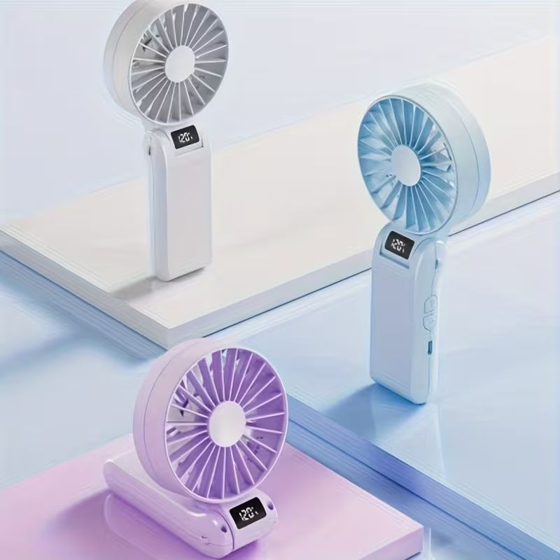 120-Speed Adjustable USB Rechargeable Folding Fan - Portable Handheld Cooling Fan with 3-Speed Settings, Compact Design for Travel, Home, Office, and Gifts, Portable Fan, Office Cooling, Sleek Modern