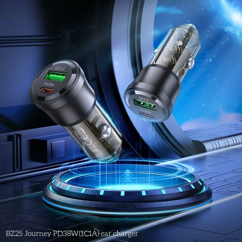 【Final Clearance】Car charger Invisible fast charging car cigarette lighter converter Car charger plug car charger double port USB+type-c