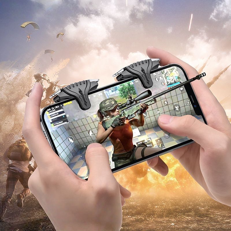【Final Clearance】1 Pair Mobile Game Controller Gamepad for PUBG Mobile/Call of Duty Mobile,Mobile Game Trigger Joystick Gamepad for iPhone/Android,Sensitive Shoot and Aim L1R1 Triggers