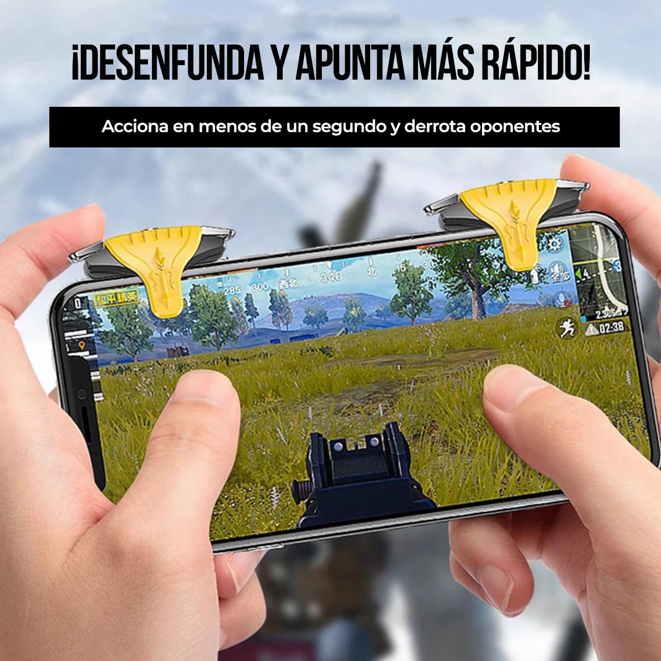 【Final Clearance】1 Pair Mobile Game Controller Gamepad for PUBG Mobile/Call of Duty Mobile,Mobile Game Trigger Joystick Gamepad for iPhone/Android,Sensitive Shoot and Aim L1R1 Triggers