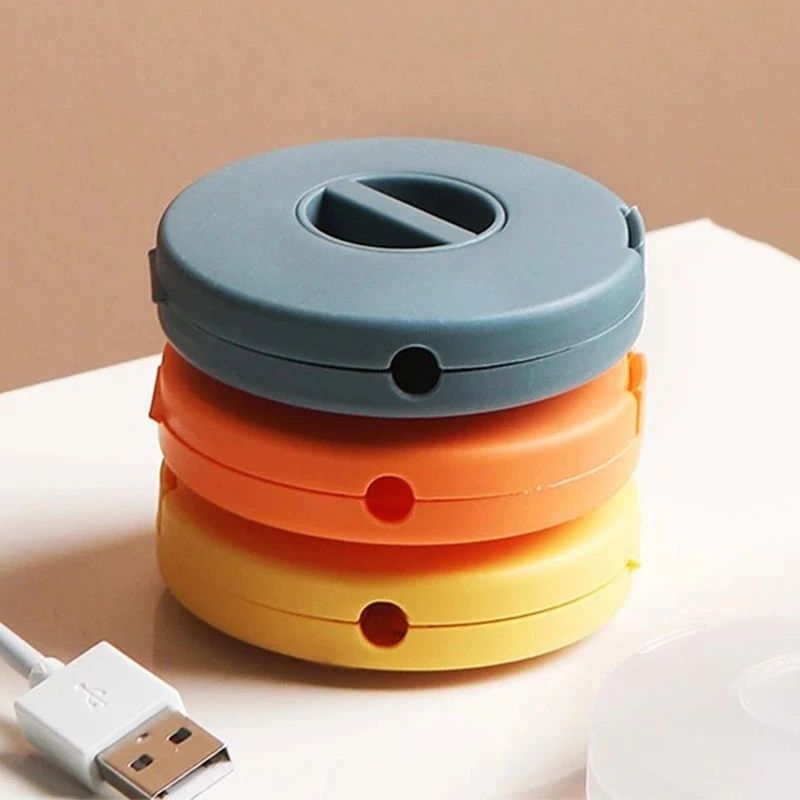 【Final Clearance】Retractable Charging Cord Organizer, Portable Cable Winder, Flexible Cable Management for Travel Home Office Classroom, Round Cable Holder for Wrapping Earbuds USB Phone Earphone