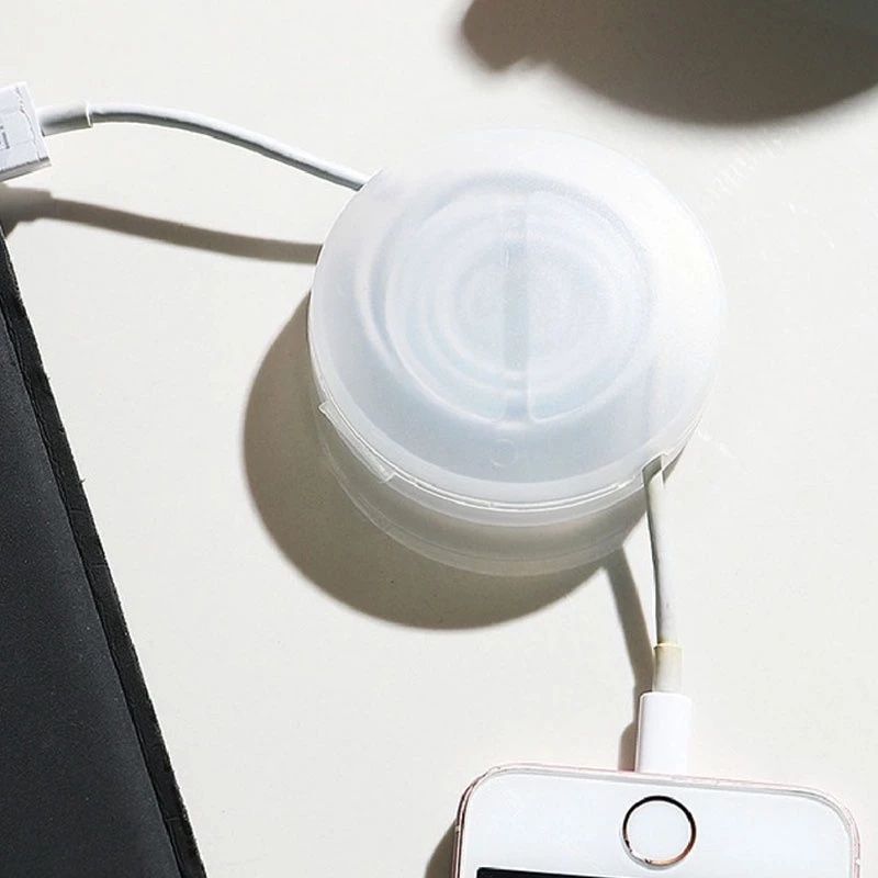 【Final Clearance】Retractable Charging Cord Organizer, Portable Cable Winder, Flexible Cable Management for Travel Home Office Classroom, Round Cable Holder for Wrapping Earbuds USB Phone Earphone