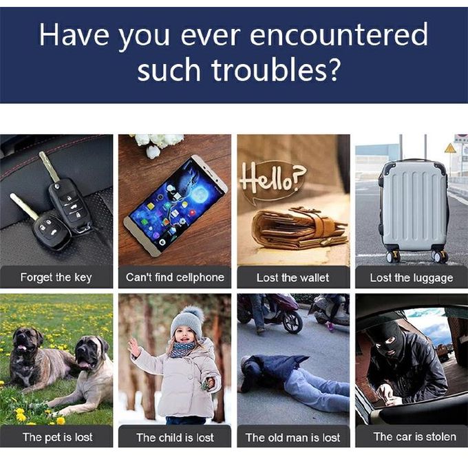 Smart Bluetooth GPS Tracker Key Locator Pet Anti-Lost Tag Sensor Device With Bluetooth For Kids Wallets Luggage Suitcases