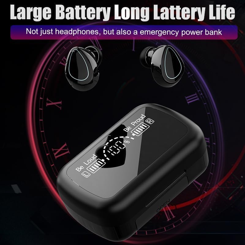 【Final Clearance】Wireless Earbuds, Wireless Headphones, HiFi Stereo Deep Bass, Bluetooth 5.3 Touch Control Noise Reduction Headphones , Mini Ear Buds Mic In-Ear Headset IP7 Waterproof LED Display