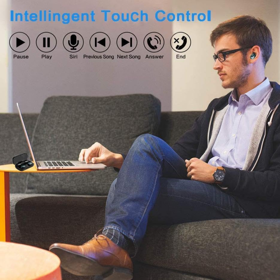 【Final Clearance】Wireless Earbuds, Wireless Headphones, HiFi Stereo Deep Bass, Bluetooth 5.3 Touch Control Noise Reduction Headphones , Mini Ear Buds Mic In-Ear Headset IP7 Waterproof LED Display