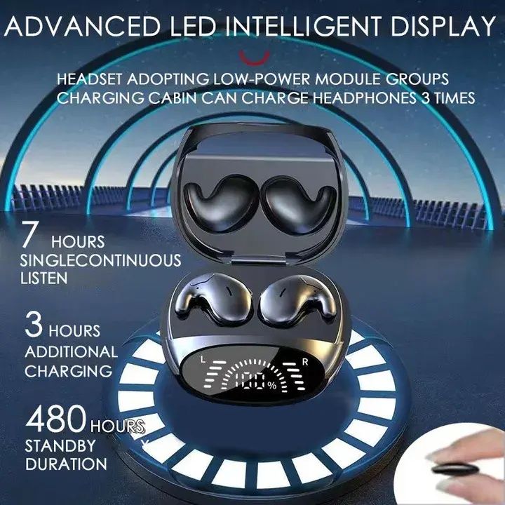 Wireless Sleep Earbuds for Side Sleepers Soft Comfortable Sleeping in Bed Ear Buds on Side Invisible Earphones Bluetooth Nighttime Sleeping Flat Earbuds Small Tiny Mini Headphones