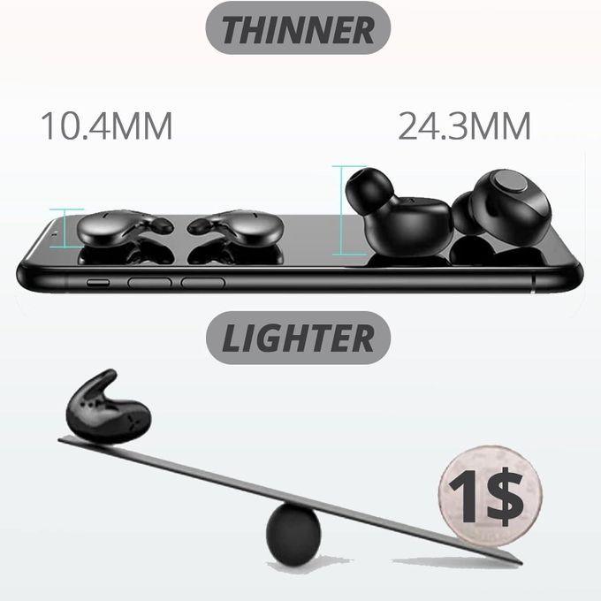 Wireless Sleep Earbuds for Side Sleepers Soft Comfortable Sleeping in Bed Ear Buds on Side Invisible Earphones Bluetooth Nighttime Sleeping Flat Earbuds Small Tiny Mini Headphones