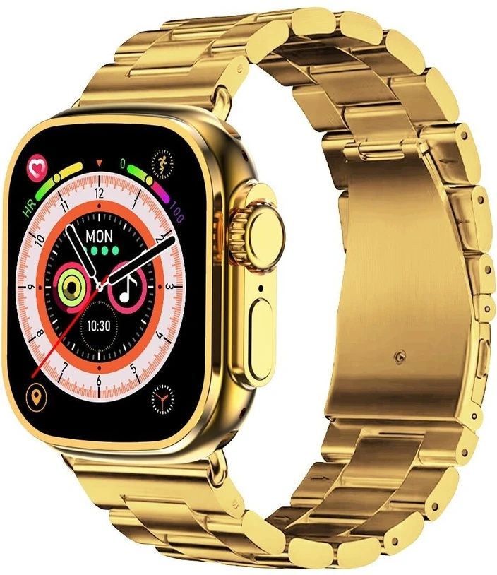 Ultra HK9 Smart Watch Golden Smartwatch Bluetooth Waterproof Sports Smartwatch with Real Screw Buckle Metal Dual Band Business Luxury Watches