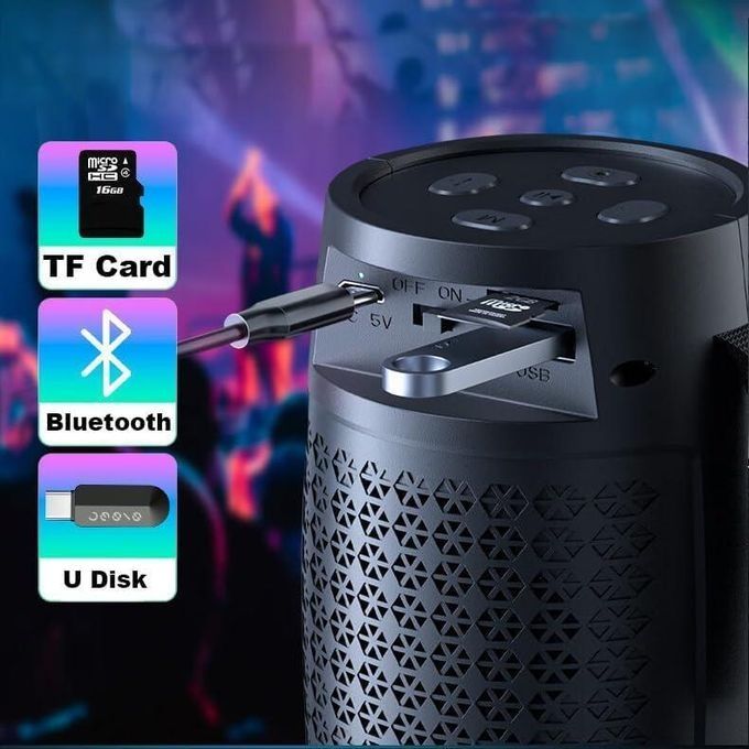 Wireless Bluetooth Speakers Home Outdoor Portable Small Speaker Subwoofer Car Audio Bass MP3 Player Sound System LED Lights