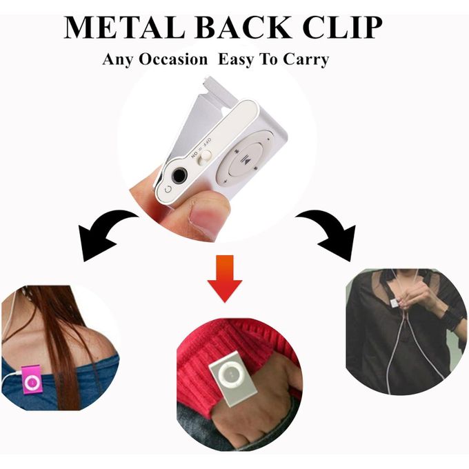 MP3 Music Player Without LCD Display With Earphone, USB Cable And Readable Up To 16GB Memory Card, Metal Body With TF/SD Memory Card Slot -Assorted Colours And Designs