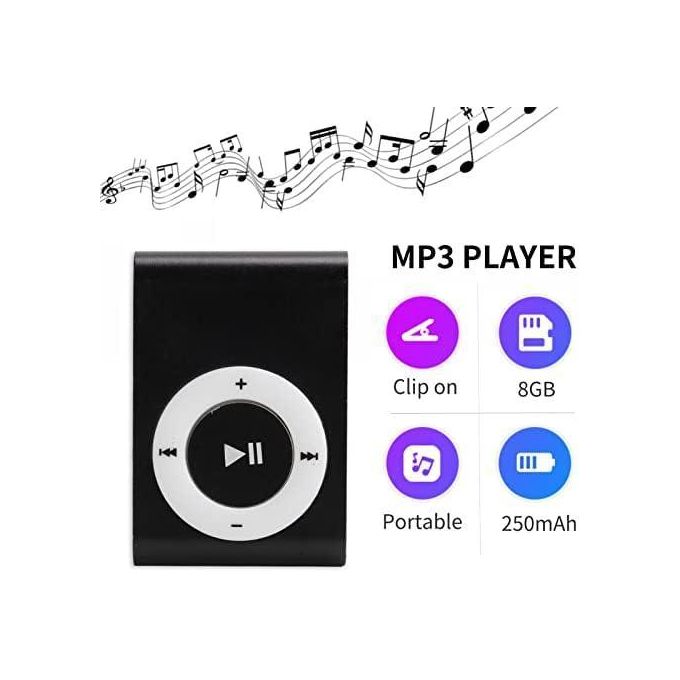 MP3 Music Player Without LCD Display With Earphone, USB Cable And Readable Up To 16GB Memory Card, Metal Body With TF/SD Memory Card Slot -Assorted Colours And Designs