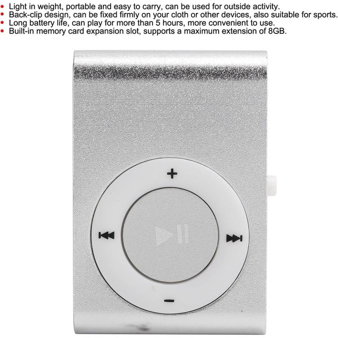 MP3 Music Player Without LCD Display With Earphone, USB Cable And Readable Up To 16GB Memory Card, Metal Body With TF/SD Memory Card Slot -Assorted Colours And Designs