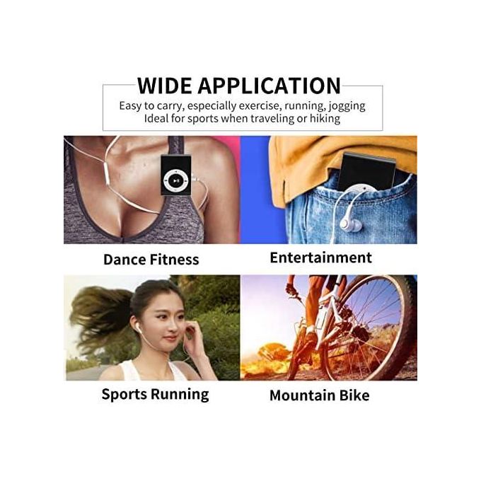 MP3 Music Player Without LCD Display With Earphone, USB Cable And Readable Up To 16GB Memory Card, Metal Body With TF/SD Memory Card Slot -Assorted Colours And Designs