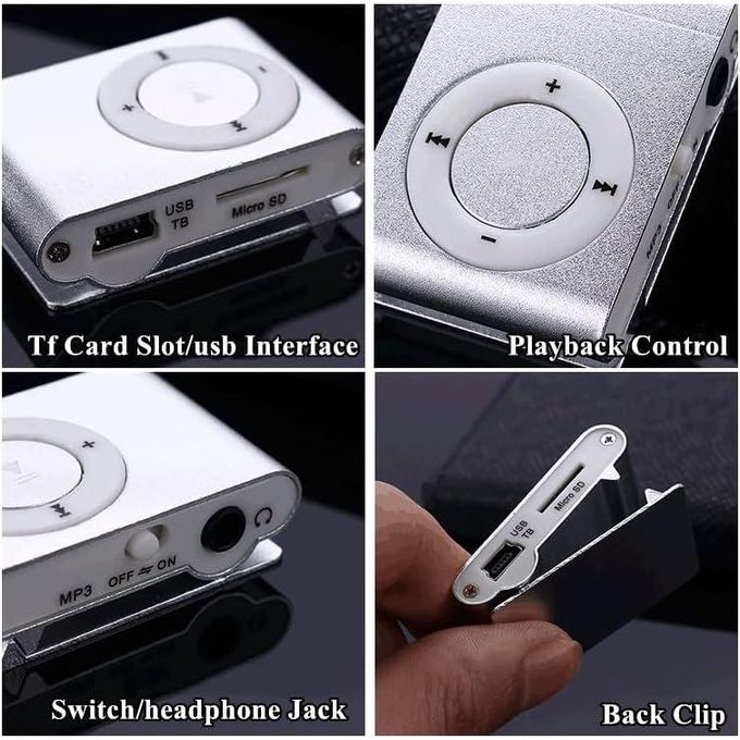 MP3 Music Player Without LCD Display With Earphone, USB Cable And Readable Up To 16GB Memory Card, Metal Body With TF/SD Memory Card Slot -Assorted Colours And Designs