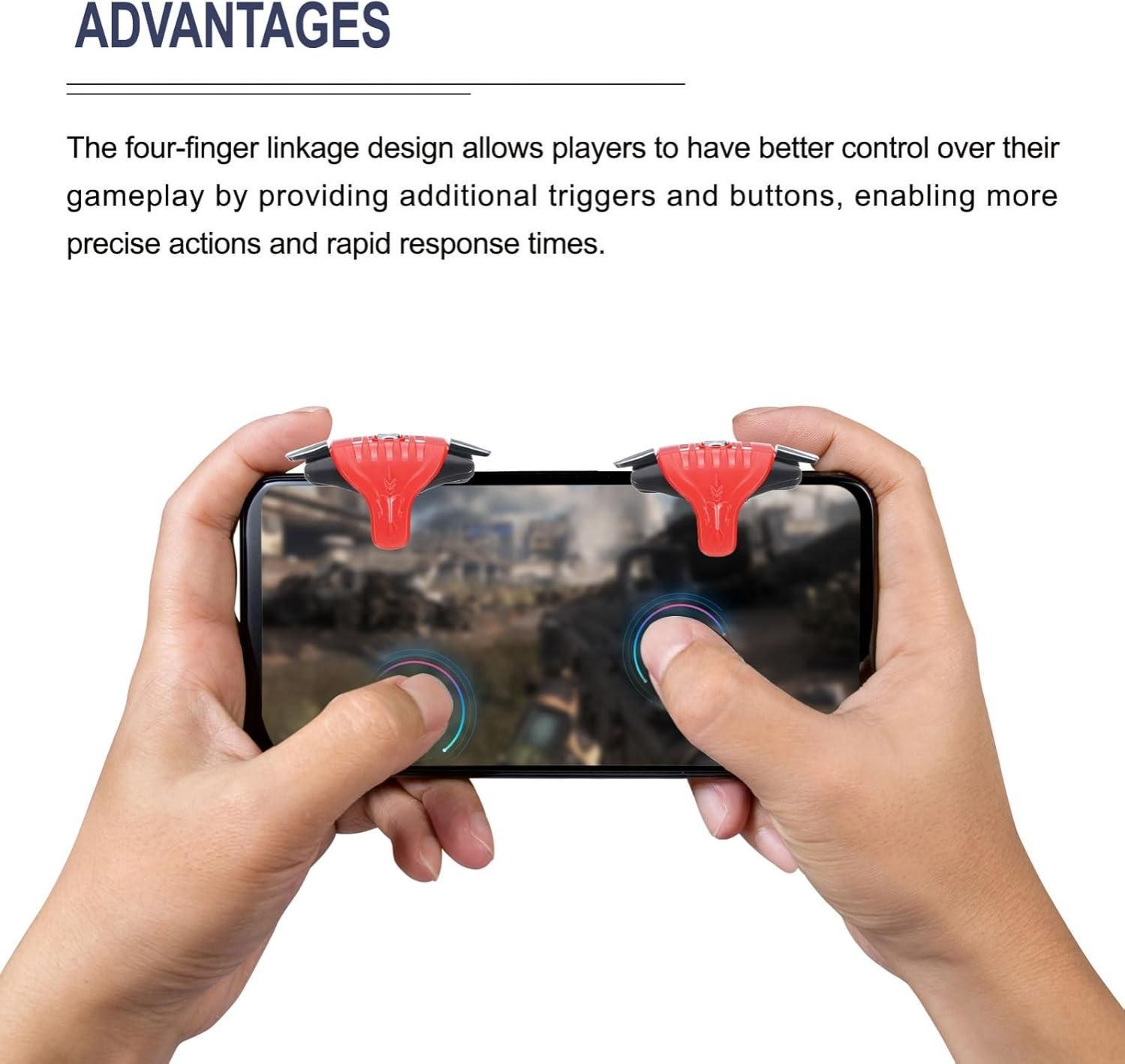 Mobile Game Controller Triggers Compact Lightweight Compatible with Smartphones Fast Aiming Mobile Gaming Accessory for Shooter Games