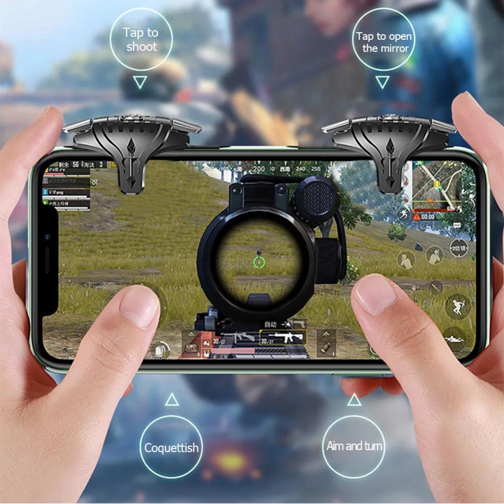 Mobile Game Controller Triggers Compact Lightweight Compatible with Smartphones Fast Aiming Mobile Gaming Accessory for Shooter Games