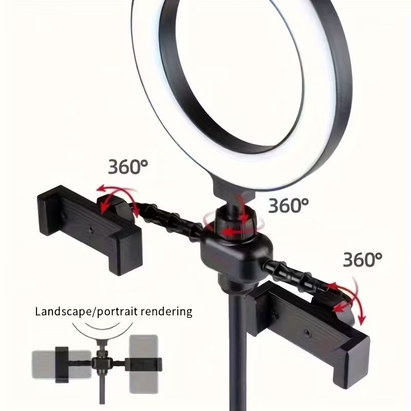 16CM Selfie Ring Light with Stand Phone Holder for Live Streaming, YouTube Video/Photography,Multifunction LED Ring Light with 3 Light Modes