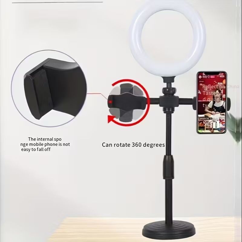 16CM Selfie Ring Light with Stand Phone Holder for Live Streaming, YouTube Video/Photography,Multifunction LED Ring Light with 3 Light Modes