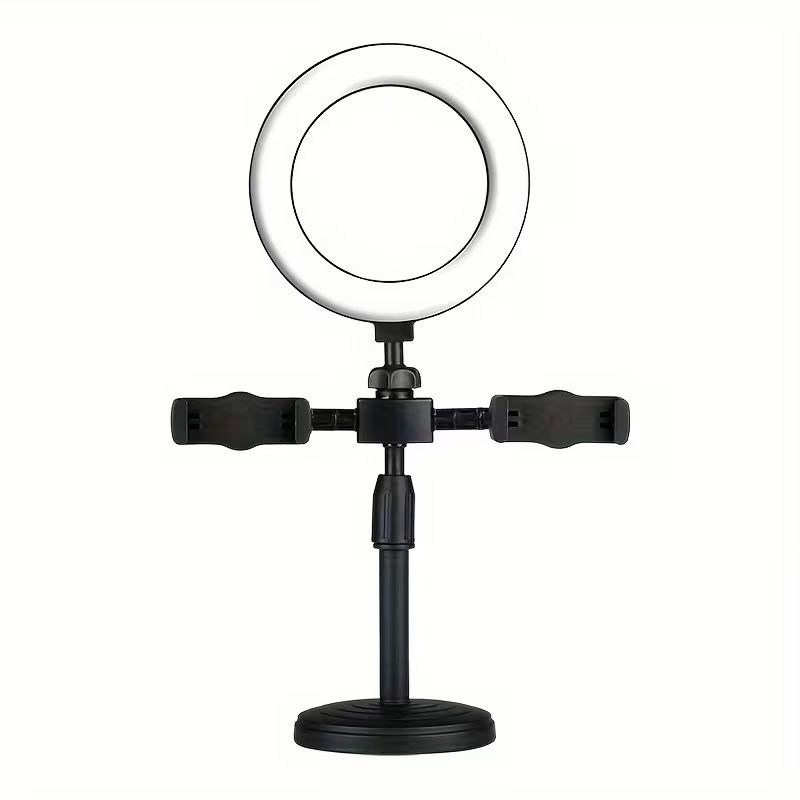 16CM Selfie Ring Light with Stand Phone Holder for Live Streaming, YouTube Video/Photography,Multifunction LED Ring Light with 3 Light Modes