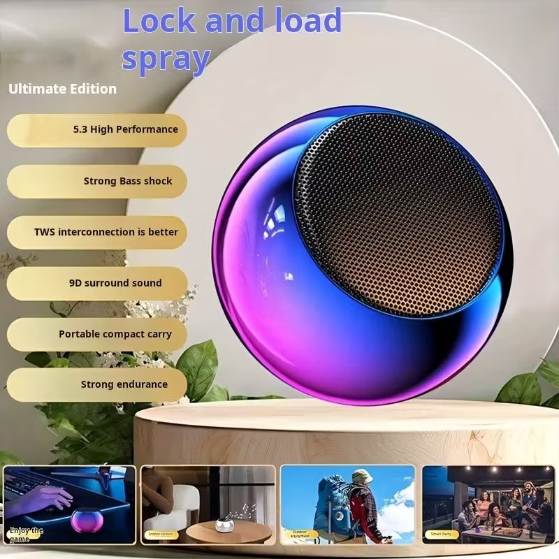 Portable Mini Wireless Speaker with, - Operation & Low-Voltage Design - Compact Wireless Sound System for, Travel, Parties, PC/Laptop/TV - Compatible with Smartphones, Tablets, Smart Speakers