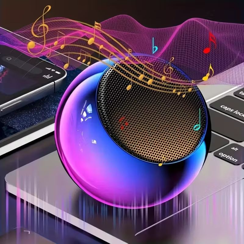 Portable Mini Wireless Speaker with, - Operation & Low-Voltage Design - Compact Wireless Sound System for, Travel, Parties, PC/Laptop/TV - Compatible with Smartphones, Tablets, Smart Speakers