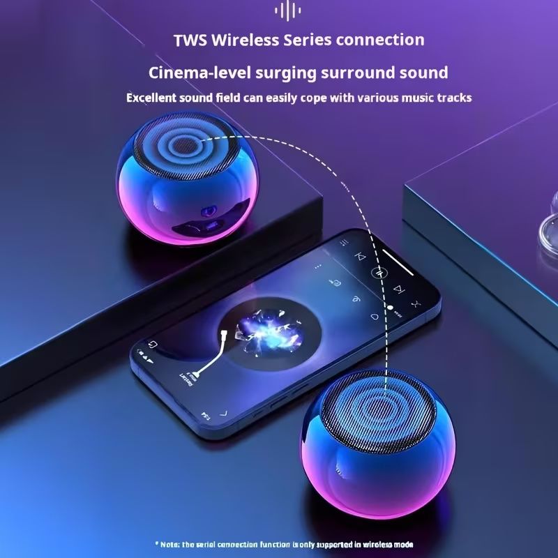 Portable Mini Wireless Speaker with, - Operation & Low-Voltage Design - Compact Wireless Sound System for, Travel, Parties, PC/Laptop/TV - Compatible with Smartphones, Tablets, Smart Speakers