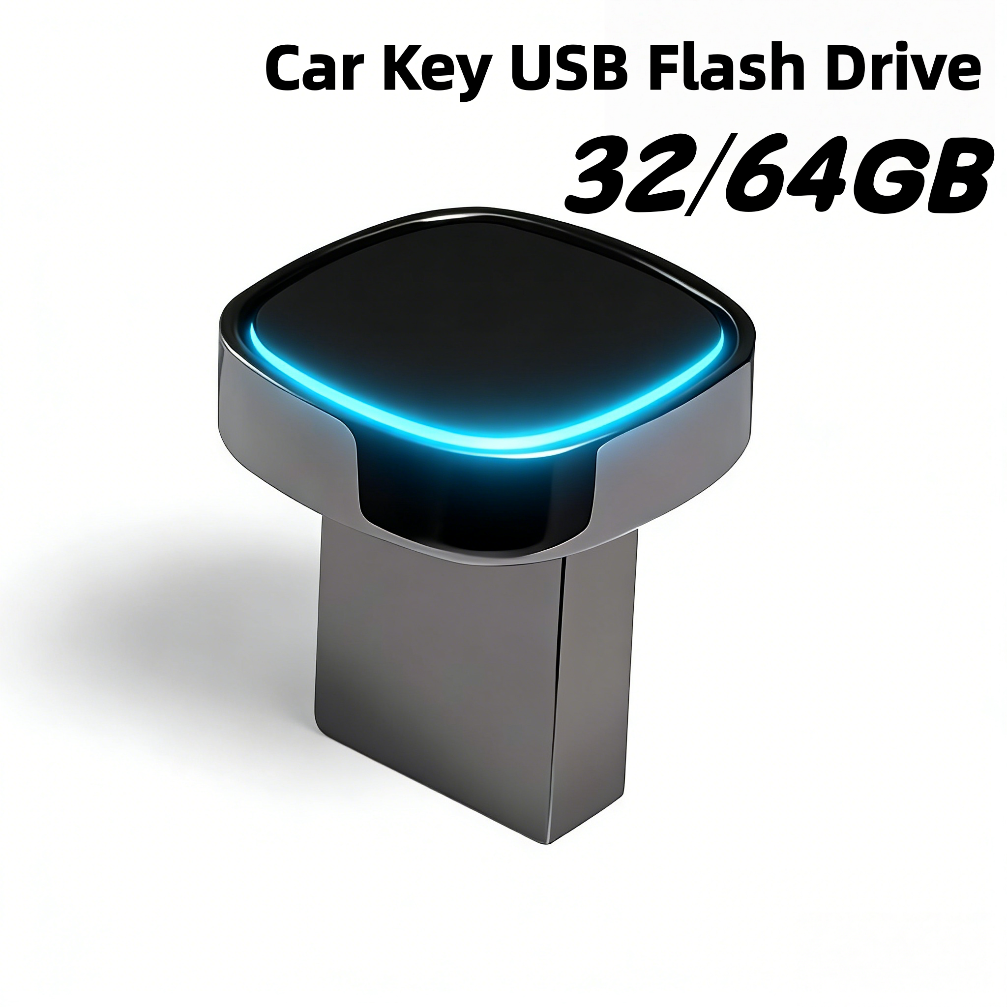 【Final Clearance】LED 32/64GB USB Flash Drive, Lighting Car Flash Drive,Mini Waterproof Metal Ultra Short High Speed USB Memory Stick for Data Storage