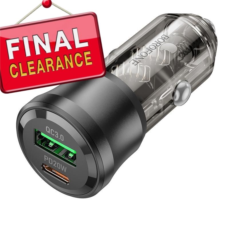 【Final Clearance】Car charger Invisible fast charging car cigarette lighter converter Car charger plug car charger double port USB+type-c