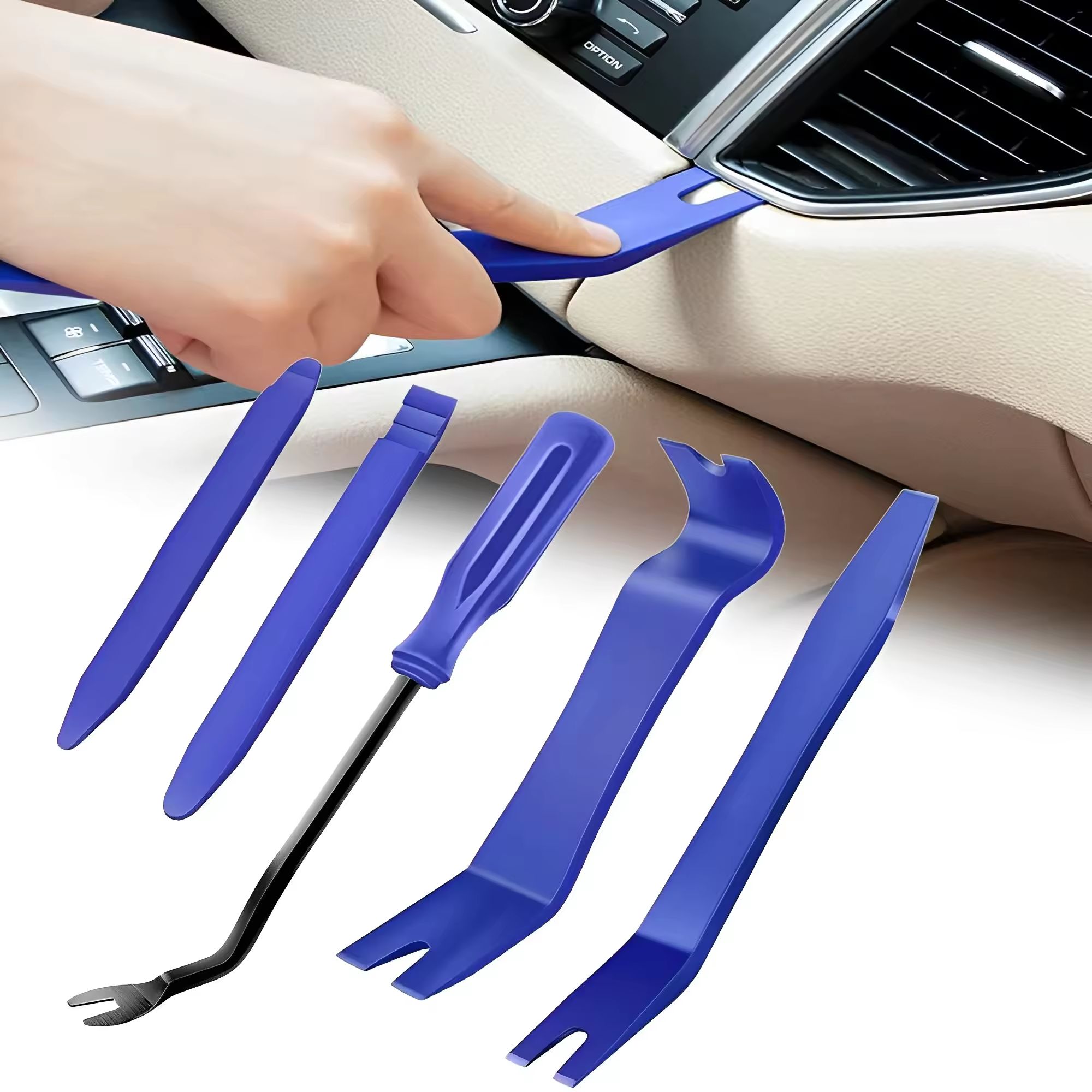 Car Door Clip Trim Removal Tools 5Pcs Kits Car Interior Repairing Tool Car Disassembly Tool  DVD Repair Tool Dashboard Removal Tool Interior Plastic Trim Panel