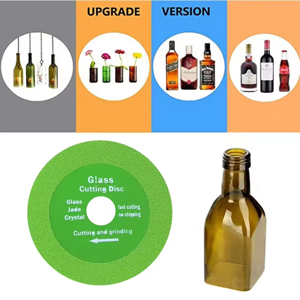 100/125mm Glass Cutting Blade Ceramic tile Jade Crystal Wine Bottle Grinding Diamond ultra-thin saw blade Glass Cutting Blade,Professional Cutting Wheel for Angle Grinder Saw Blade