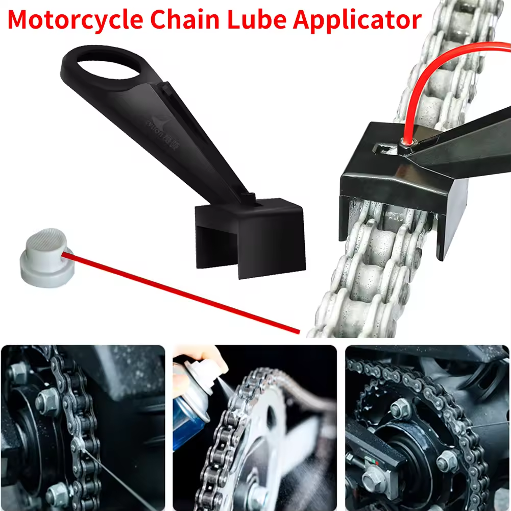 Motorcycle Chain Oiler Spray Gear Mess-Free Chain Wax Chain Cleaner Attachment Motorcycle Chain Lube Oiler Tool for Motorcycle Motorcycle Bike Chain Maintenance