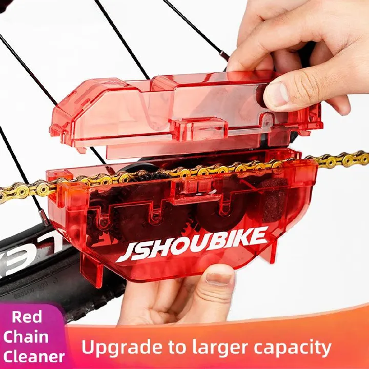 Bicycle Red Chain Cleaner Bike Chain Cleaning Toolhigh-capacity Cycling Scrubber Washer Tool  Bicycle Repair Tool  Mountain Bike Washing  Bicycle Accessories