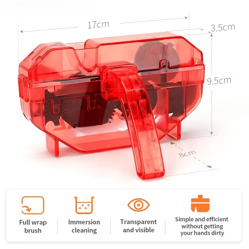 Bicycle Red Chain Cleaner Bike Chain Cleaning Toolhigh-capacity Cycling Scrubber Washer Tool  Bicycle Repair Tool  Mountain Bike Washing  Bicycle Accessories