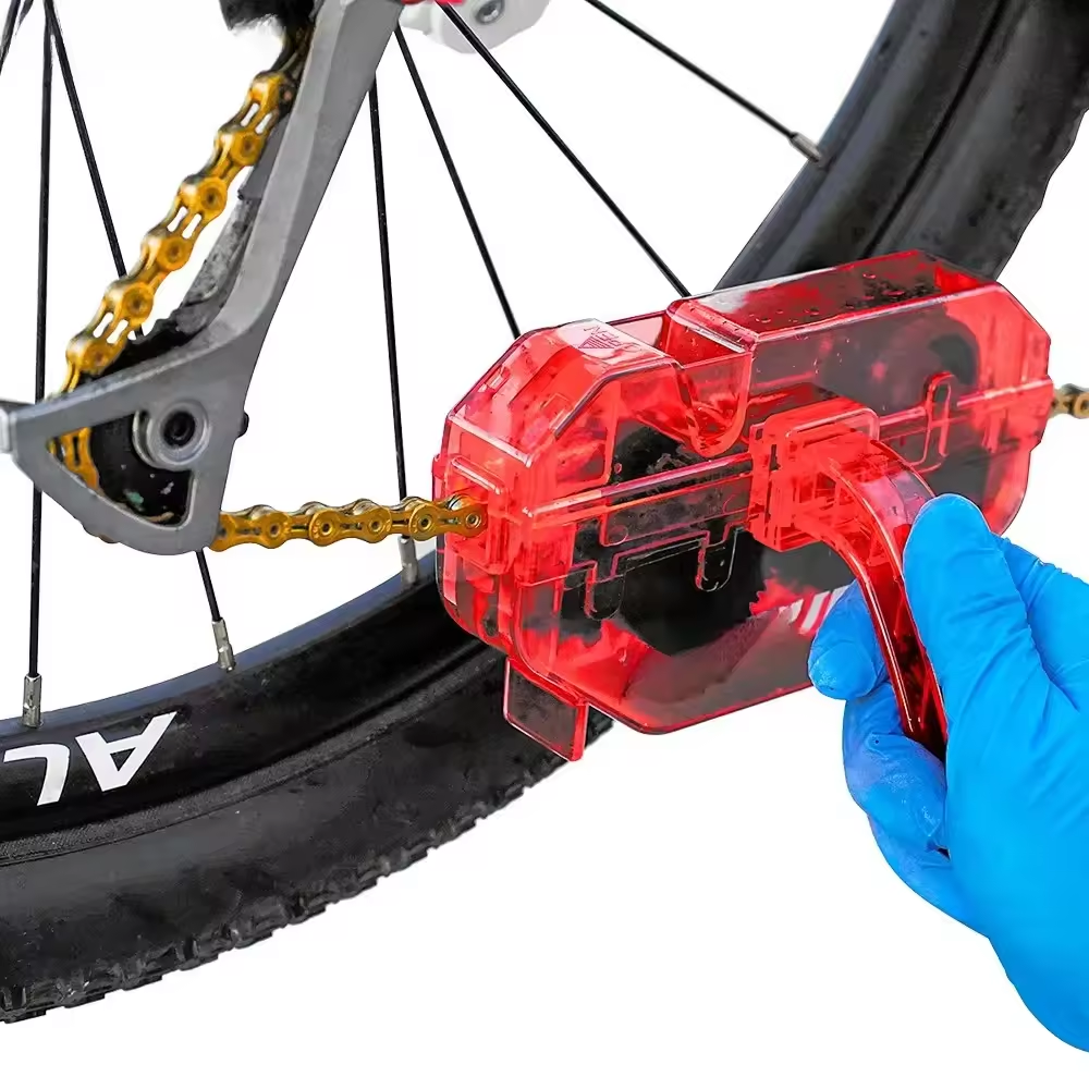 Bicycle Red Chain Cleaner Bike Chain Cleaning Toolhigh-capacity Cycling Scrubber Washer Tool  Bicycle Repair Tool  Mountain Bike Washing  Bicycle Accessories