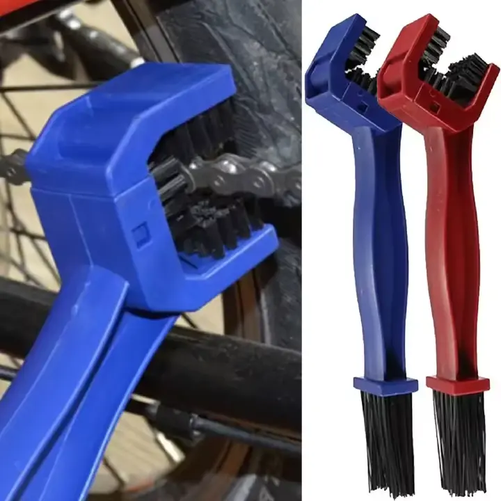 2pcs Bicycle Chain Cleaning Brush Multi-purpose Double-headed Motorcycle Mountain Bike Cleaning Chain Cleaning Tool Auto Car Accessories  Gear Chain Maintenance Cleaner Dirt Brush Cleaning Tool