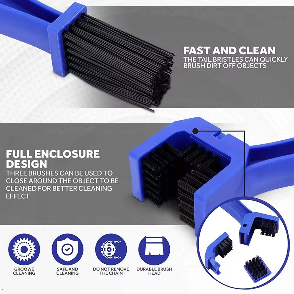 2pcs Bicycle Chain Cleaning Brush Multi-purpose Double-headed Motorcycle Mountain Bike Cleaning Chain Cleaning Tool Auto Car Accessories  Gear Chain Maintenance Cleaner Dirt Brush Cleaning Tool