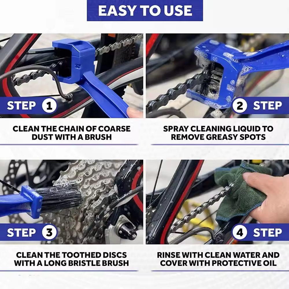 2pcs Bicycle Chain Cleaning Brush Multi-purpose Double-headed Motorcycle Mountain Bike Cleaning Chain Cleaning Tool Auto Car Accessories  Gear Chain Maintenance Cleaner Dirt Brush Cleaning Tool