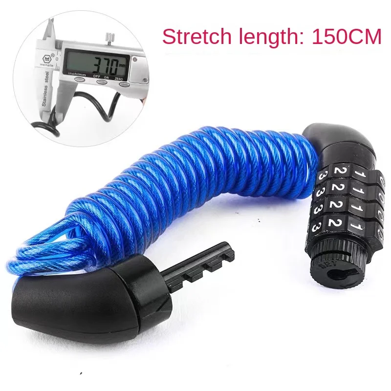 Bicycle Password  Lock 4 Digit Combination Code Steel Cable Security Password Cycling Bike Bike Helmet Lock Portable Cable Backpack Lock Mountain Bike Frame Lock Bicycle Accessories