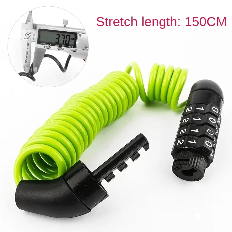 Bicycle Password  Lock 4 Digit Combination Code Steel Cable Security Password Cycling Bike Bike Helmet Lock Portable Cable Backpack Lock Mountain Bike Frame Lock Bicycle Accessories